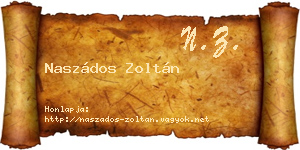 Naszádos Zoltán névjegykártya