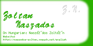 zoltan naszados business card